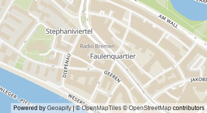 Kartendarstellung von  Theater 11 Bremen