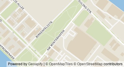 Kartendarstellung von  Sportgarten Überseestadt